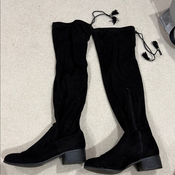 Madden Girl Black Over-the-Knee Boots - Picture 3 of 4